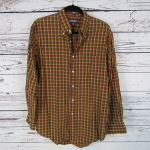 Lands' End casual plaid button down men's shirt